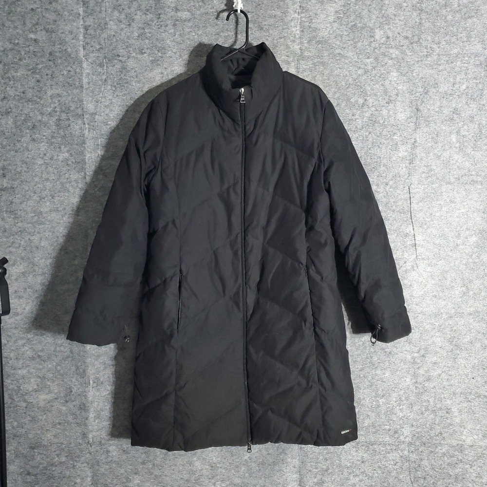 Guess Jacket Womens M Black Diamond Quilted Full Zip Puffer Coat Warm Solid